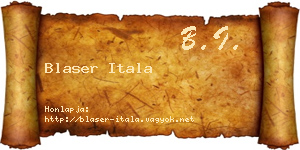 Blaser Itala névjegykártya